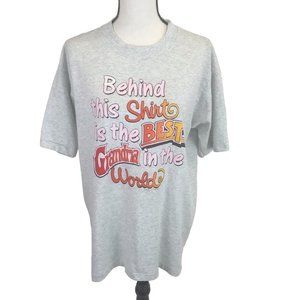 Fruit Of The Loom Womens Gray "Best Grandma"Short Sleeve Tee Shirt L